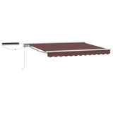 Electric Retractable Awning Brown and White 2.5 x 2 m 3421699