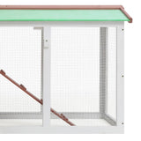 Outdoor Large Rabbit Hutch Brown and White 145x45x84 cm Wood 170841