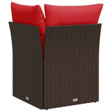 Garden Sofa with Cushion Brown 62 x 62 x 69 cm Poly Rattan 366225