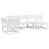 5 Piece Garden Lounge Set White Solid Wood Pine 3216916