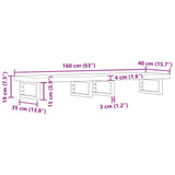Basin Shelf Wall Mounted Steel and Solid Wood Acacia 3302709