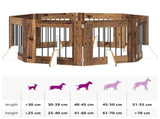 Foldable Dog Gate with Stands 8 pcs Old Wood 60 cm 892167