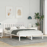 Bed Frame with Headboard White 120 x 200 cm Solid Pine Wood 872234