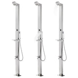 Garden Shower with Grey Base 225 cm Stainless Steel 3070782