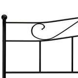 284528 Bed Frame without Mattress Black Metal 180x200 cm Super King