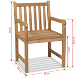 Outdoor Chair Set of 2 Brown Solid Teak Wood Standard Durable 43250