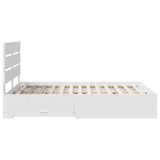 Bed Frame with Drawer White 150 x 200 cm Engineered Wood 3411959