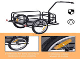 Bike Cargo Trailer Bicycle Trailer Cargo Storage Cart w/ Hitch Cycling Camping Luggage Storage T3398P349475