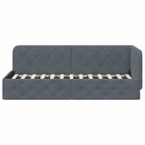 Corner Bed Frame with Headboard Dark Grey 80 x 200 cm Velvet 42016514