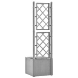 Garden Raised Bed with Trellis and Self Watering System Grey 317577