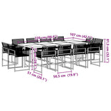 Garden Dining Set Black 3295040