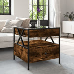 ZNTS Coffee Table with Infinity LED Smoked Oak 50x50x51 cm 847714