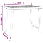 Camping Table Anthracite 79x56x64 cm PP Wooden Look 364735
