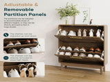 60cm Walnut Shoe Cabinet, Mid-Century Modern Freestanding Shoe Cabinet, Freestanding Organizer with W6296P540568