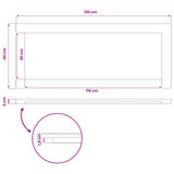 Rectangular Table Top 130 x 40 x 3.5 cm Rectangular White 938217