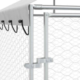 Outdoor Dog Kennel with Roof Silver 10x8x2.5 m Galvanised Steel 3190473