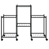 Flower Stand with Wheels 83x25x63.5 cm Black Iron 343126