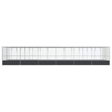 Aviary with Extension Silver 1246x414x212 cm Steel 3214282