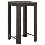 5 Piece Outdoor Bar Set with Armrest Poly Rattan Brown 3064807