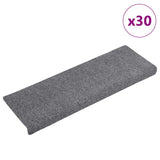 ZNTS Stair Mats Self-adhesive 30 pcs Light Grey 65x21x4 cm 3365694