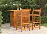 Garden Bar Set Natural Wood Solid Acacia Wood Compact Footrest 3115998