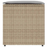 Cushion Box with Storage Beige 50 x 50 x 50 cm Poly Rattan 365411