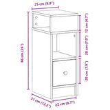Bedside Cabinet with Drawer Concrete Grey 25x31x66 cm 858620