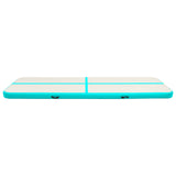 Inflatable Gymnastics Mat with Pump 800x100x15 cm PVC Green 92675