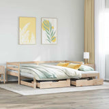 Daybed with Trundle and Drawers without Mattress 90x190 cm Single 3302146