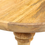 ZNTS Round Side Table 43x43x66 cm Solid Mango Wood 286471