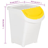 Stackable Waste Bins with Lids 3 pcs White PP 120 L 364070