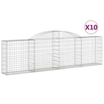 Arched Gabion Baskets 10 pcs 300x30x80/100 cm Galvanised Iron 3146511