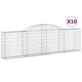 Arched Gabion Baskets 10 pcs 300x30x80/100 cm Galvanised Iron 3146511