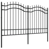 Garden Fence with Spear Top Black 239x125 cm Powder-coated Steel 151081