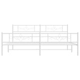 Metal Bed Frame without Mattress with Footboard White 193x203cm 355340