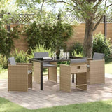 Garden Dining Set 5 pcs Beige Poly Rattan 3380710