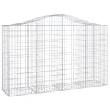 Arched Gabion Baskets 2 pcs 200x50x120/140 cm Galvanised Iron 3145661