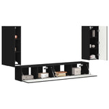 TV Cabinet Set 4 pcs Black Engineered Wood 3409160