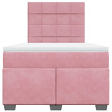ZNTS Box Spring Bed with Mattress Pink 120x190 cm Small Double Velvet 3290863
