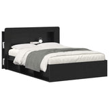 Headboard Cabinet with Storage Black Engineered Wood 8001283