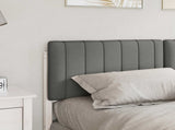 Upholstered Headboard White and Light Grey 150 cm 880177