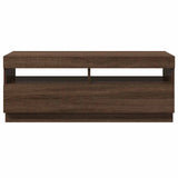 TV Cabinet with LED Lights Brown Oak 100x35x40 cm 815722