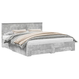 Bed Frame Concrete Grey 180 x 200 cm Engineered Wood 3410864
