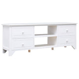 TV Cabinet White 108x30x40 cm Solid Paulownia Wood 338517