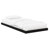 Floor Bed Frame Black Oak 90 x 190 cm Engineered Wood 893525