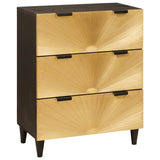 Sideboard Black and Gold 60 x 33 x 75 cm Solid Mango Wood 4017831