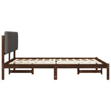 Bed Frame with Upholstered Headboard Dark Brown and Light Grey 904148