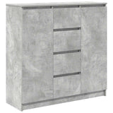 Sideboard with Drawers Concrete Grey 100.5x35x98.5 cm Engineered Wood 3328456