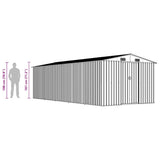 Garden Shed 257x580x181 cm Metal Anthracite 143354