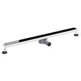 Shower Drain Glass Cover with 360&deg Siphon Black 100 cm 42015978